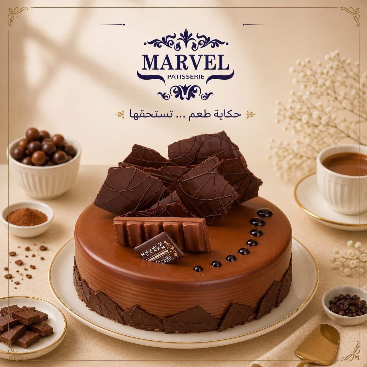 Marvel glossy chocolate cake